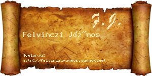 Felvinczi János névjegykártya