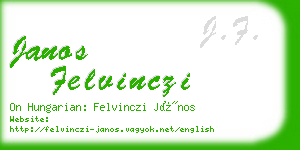 janos felvinczi business card